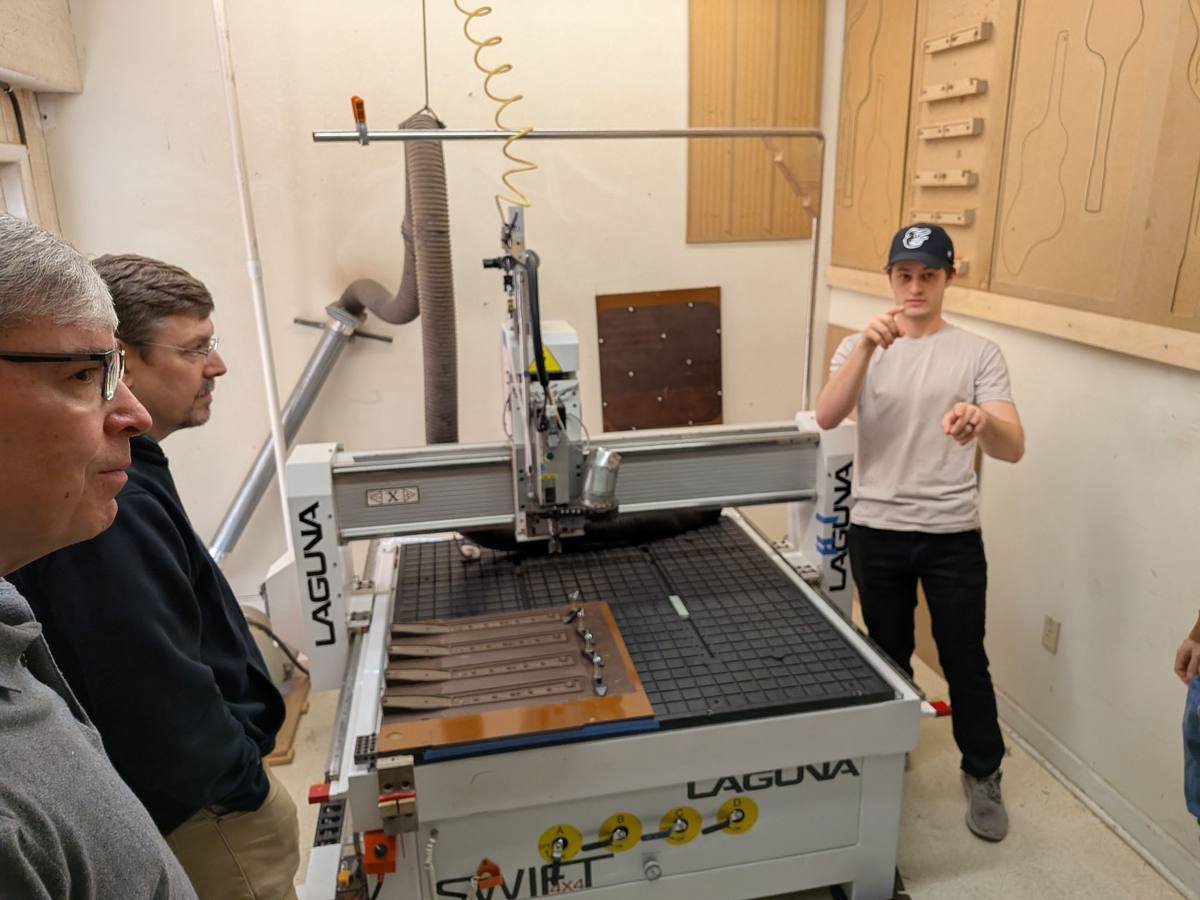 Ben Beard demonstrating the Laguna Swift CNC machine