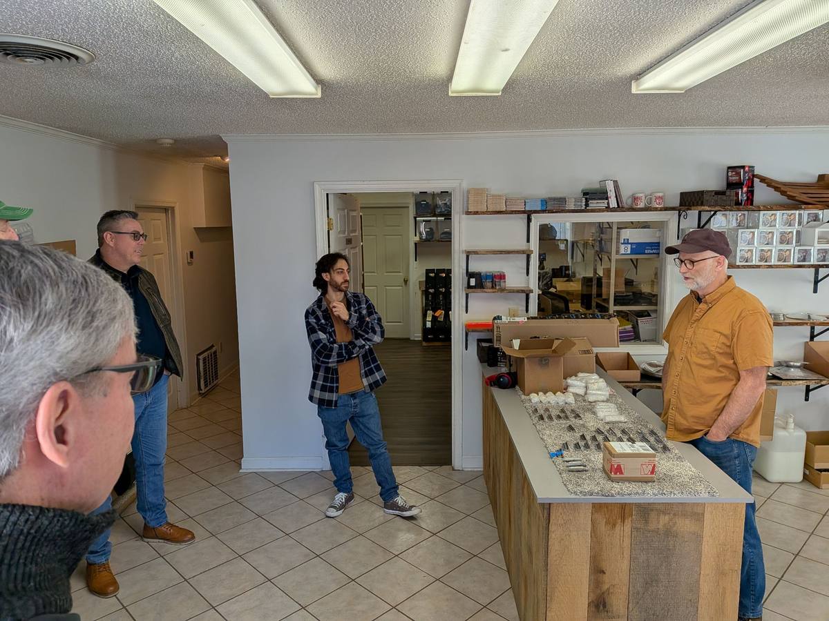 Paul and Ben Beard welcoming us in the front room