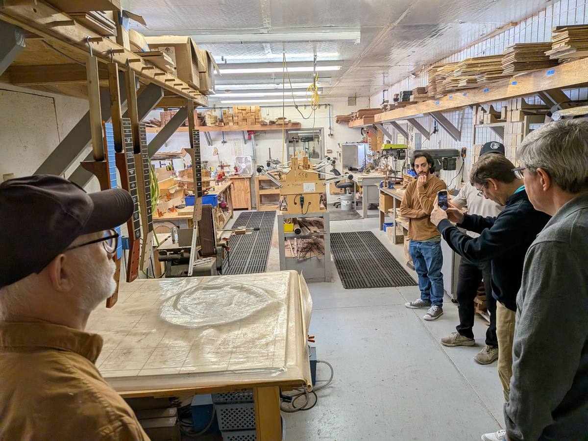 Ben Beard giving a tour of the workshop